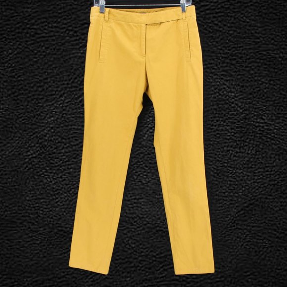 Tibi Pants Tumeric Yellow Tapered Slim Mid-rise Trousers Tab Waist Chino 4/S - Picture 1 of 10